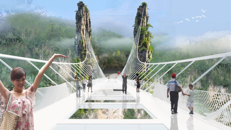 [Video] China inauguró el puente de cristal más alto y largo del mundo