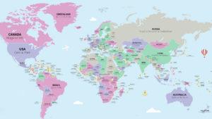 Este mapa nos muestra las principales atracciones turísticas de cada país