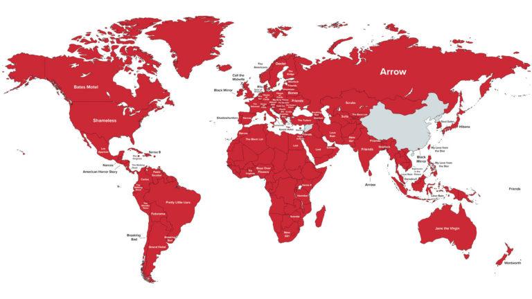 Este mapa nos muestra cuáles son las series favoritas de Netflix en cada país del mundo