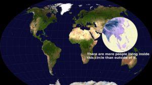 Más de la mitad de la población del mundo vive dentro de este círculo