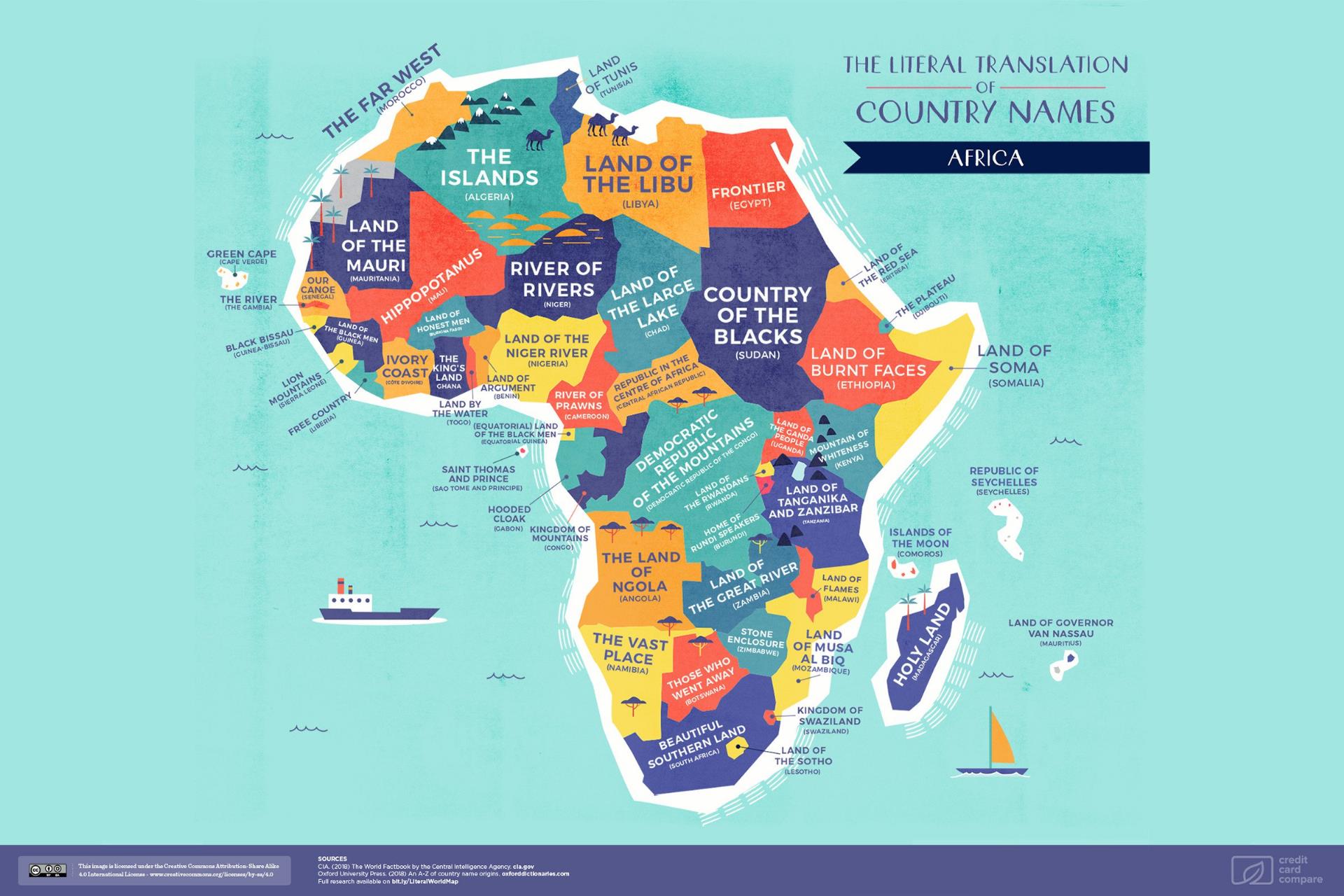 El mapa que nos muestra el significado del nombre de cada país