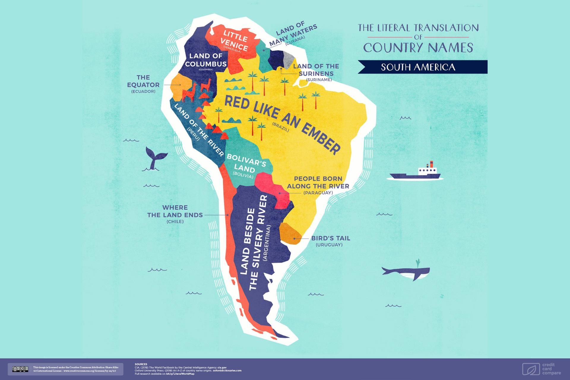 El mapa que nos muestra el significado del nombre de cada país