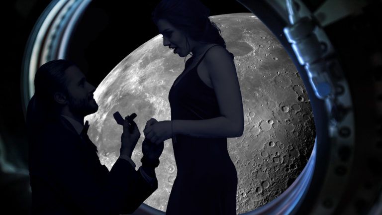 Un viaje al espacio y pedir matrimonio alrededor de la Luna