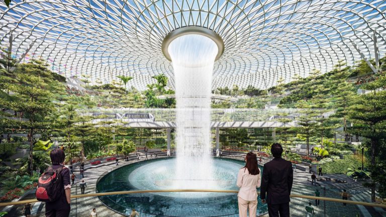 Así será la increíble cascada de agua en el aeropuerto de Singapur