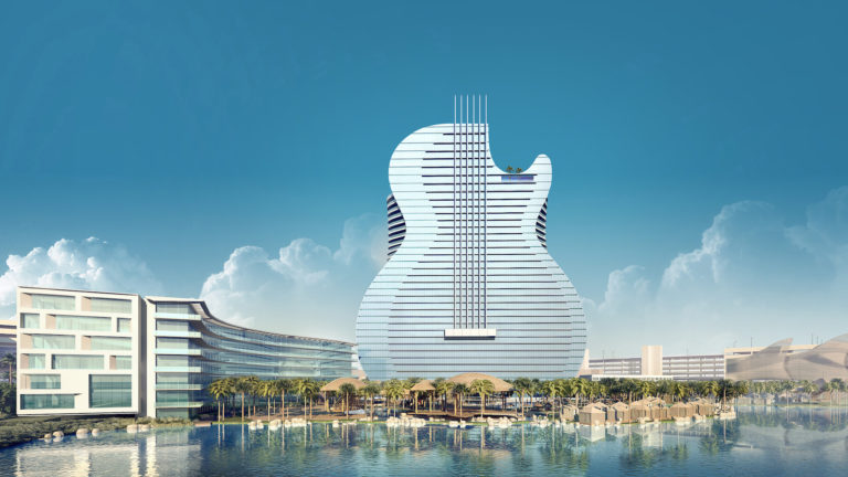 Este es el nuevo hotel Hard Rock con forma de guitarra