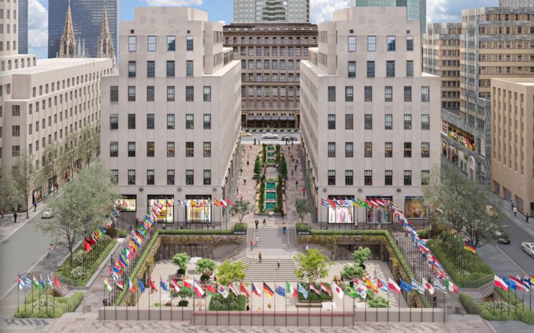 Así quedaría la renovada plaza pública del Rockefeller Center