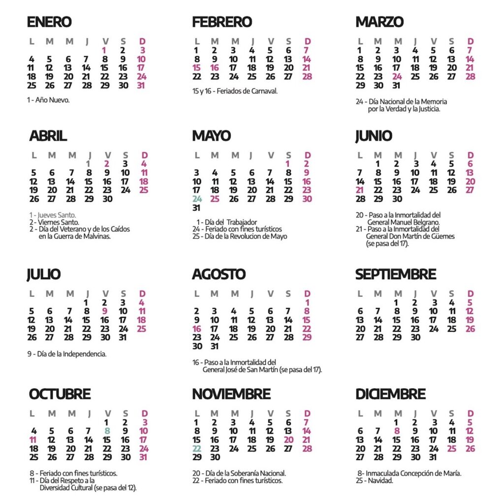Calendario De Próximos Feriados 2021 En Argentina Agenda — 