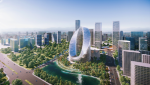 El nuevo rascacielos con forma de O para la empresa OPPO: imágenes