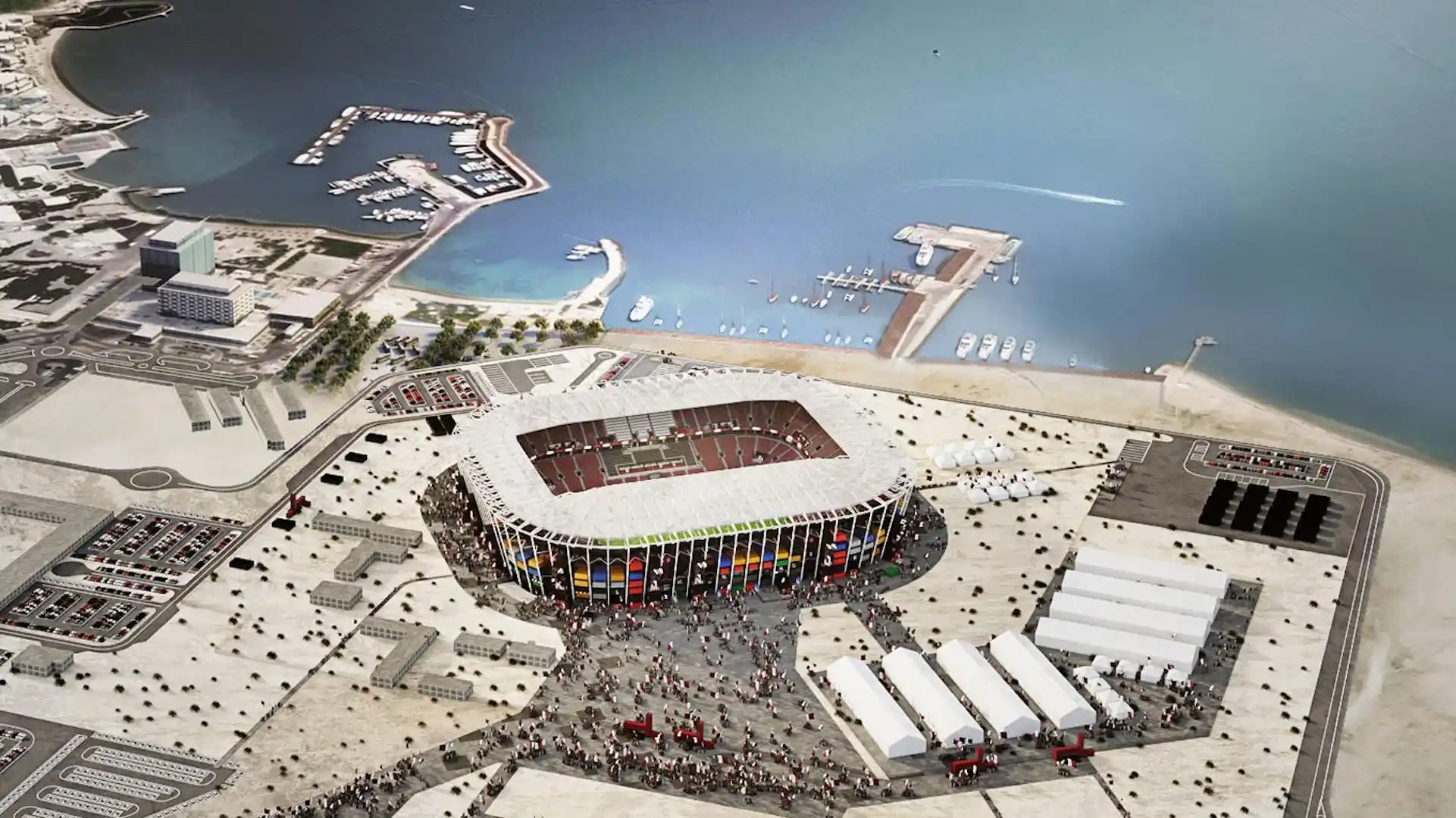 Mundial 2022: el nuevo estadio construido con contenedores en Catar