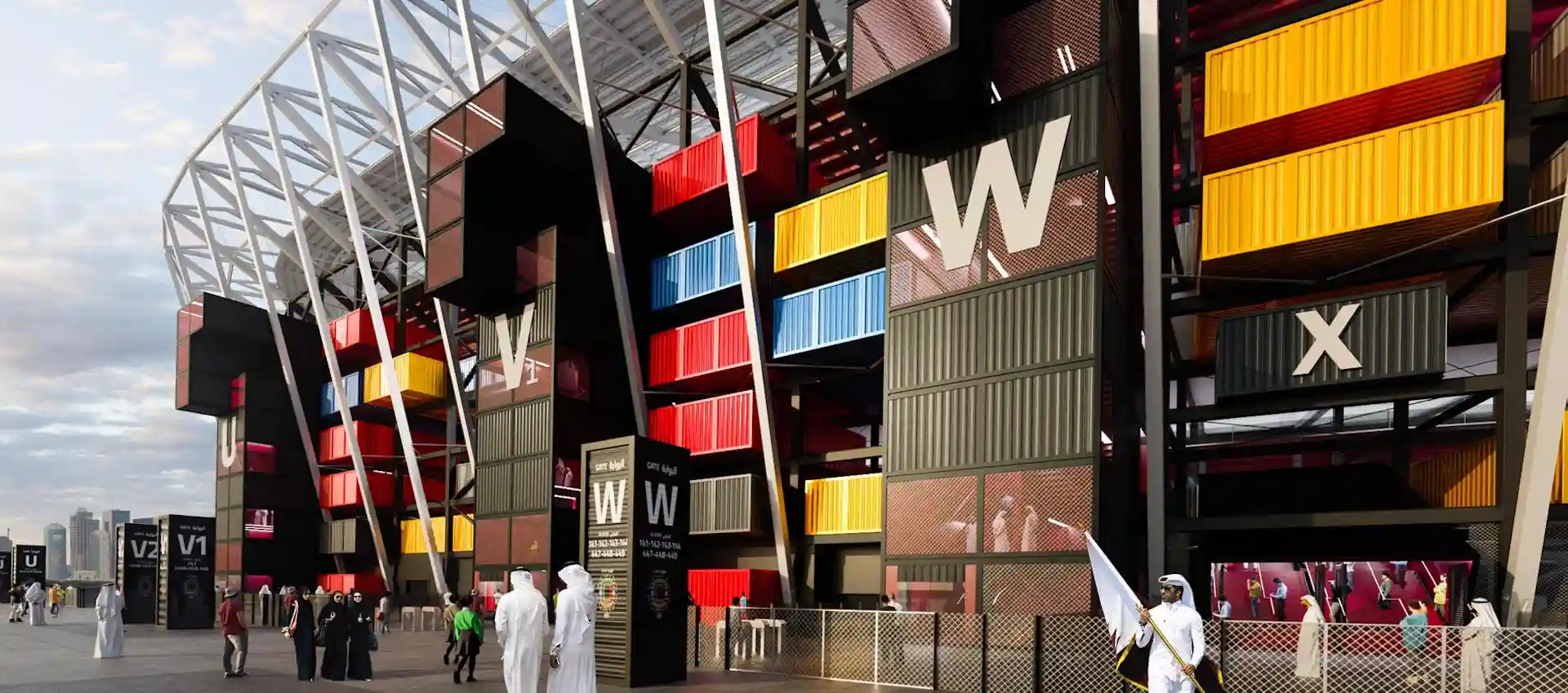 Mundial 2022: el nuevo estadio construido con contenedores en Catar