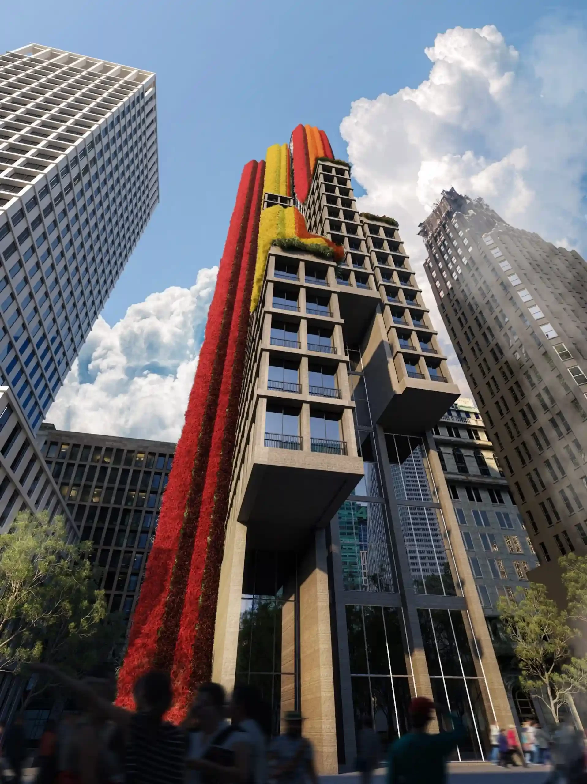 El nuevo rascacielos en Nueva York cubierto de flores de colores: Lilly Tower