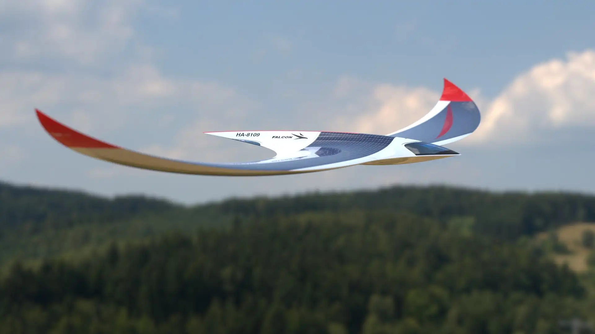 Así es el nuevo avión Falcon Solar: 0 contaminación y diseño aerodinámico
