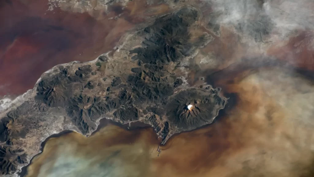 This is what the amazing Tonuba volcano in Bolivia looks like from space