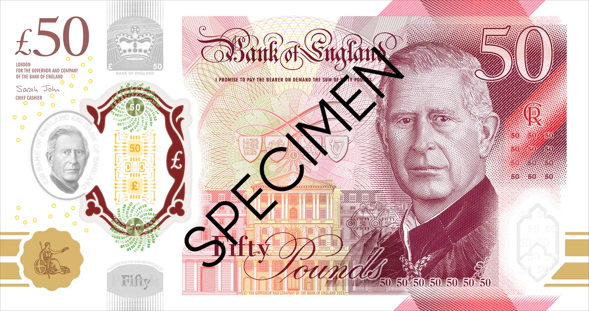 Así son los nuevos billetes de libras esterlinas con el Rey Carlos III