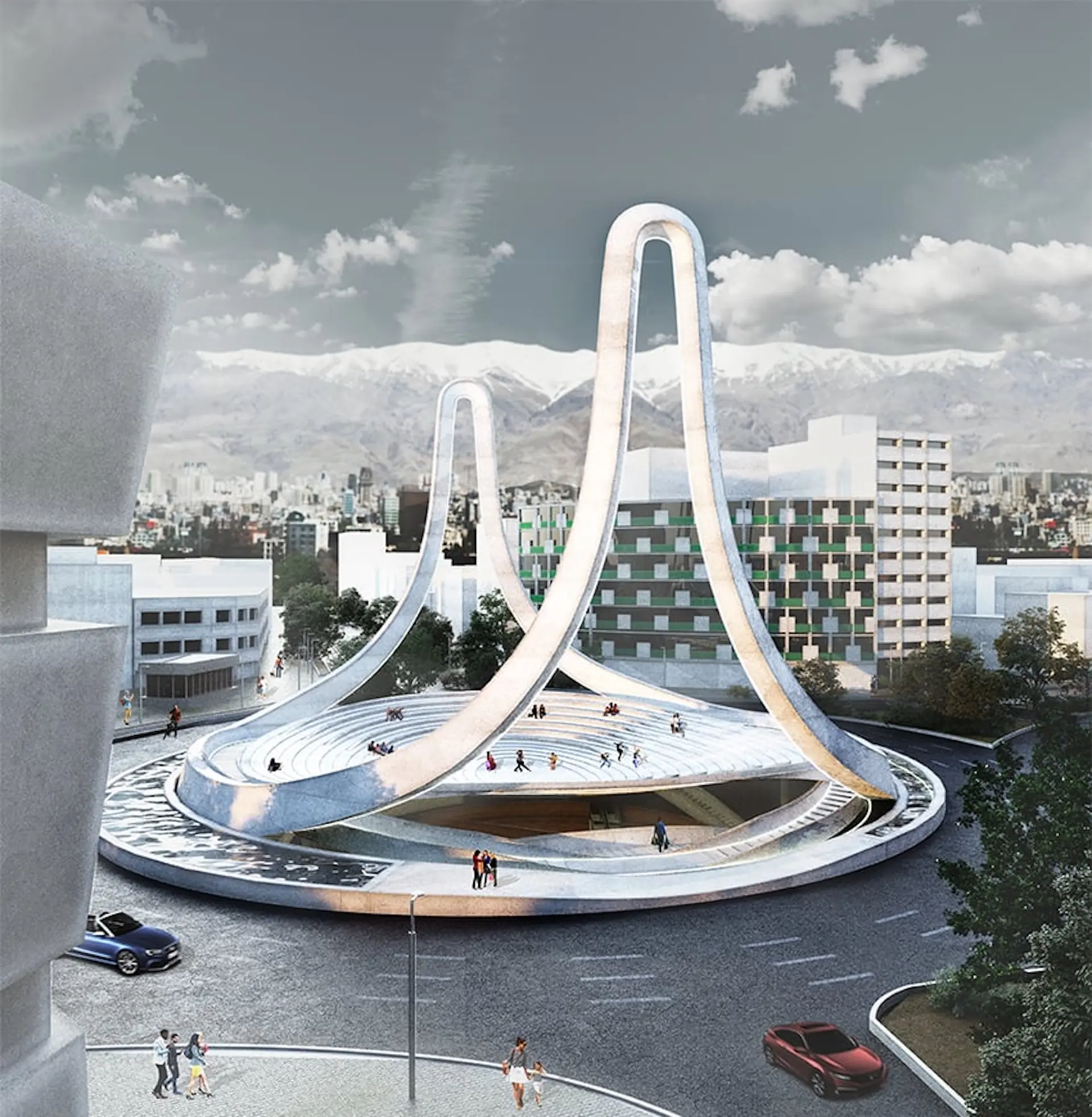 El revolucionario diseño para la plaza pública Vali-Asr en Teherán: imágenes