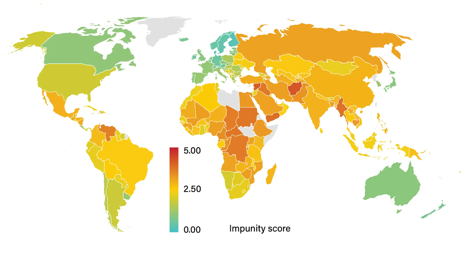 El ranking de los países con mayor impunidad del mundo 2023