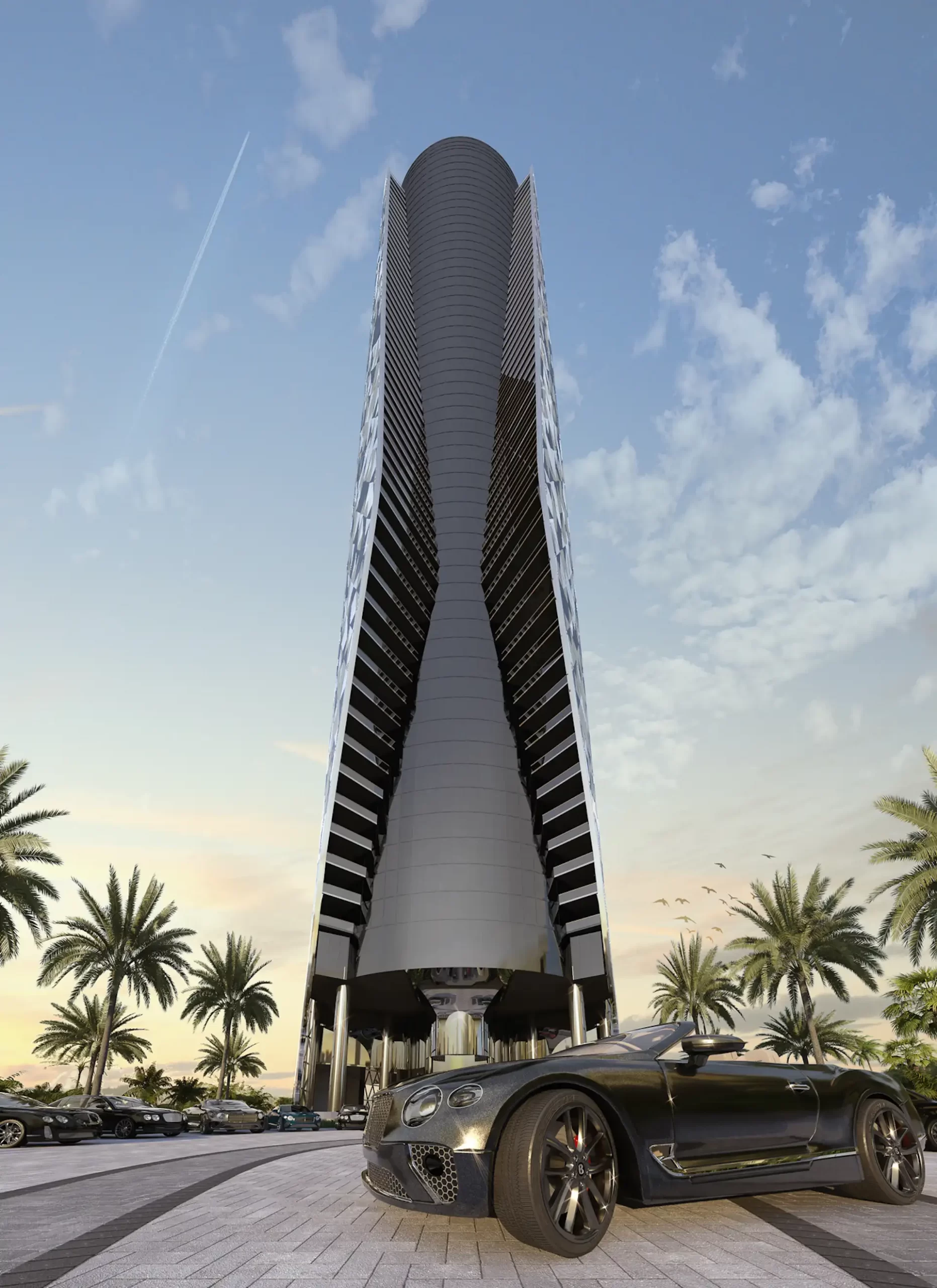 Así es el rascacielos de Bentley en Miami y su ascensor para vehículos