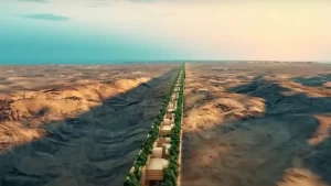 Nuevas imágenes de la construcción de The Line en Arabia Saudita