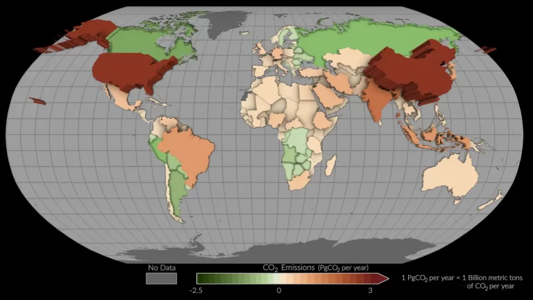 El mapa que muestra los países que más contaminan en el mundo