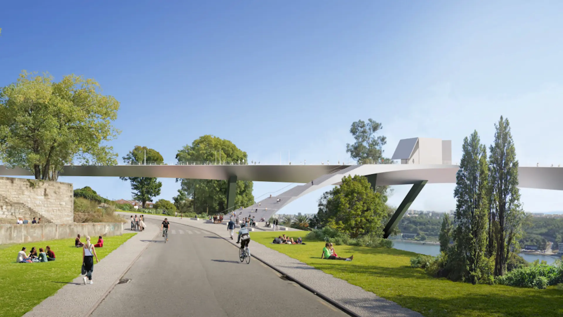 El nuevo puente en Portugal que imita la forma de una cuchilla reflectante