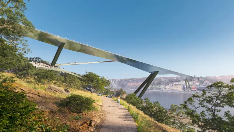 El nuevo puente en Portugal que imita la forma de una cuchilla reflectante