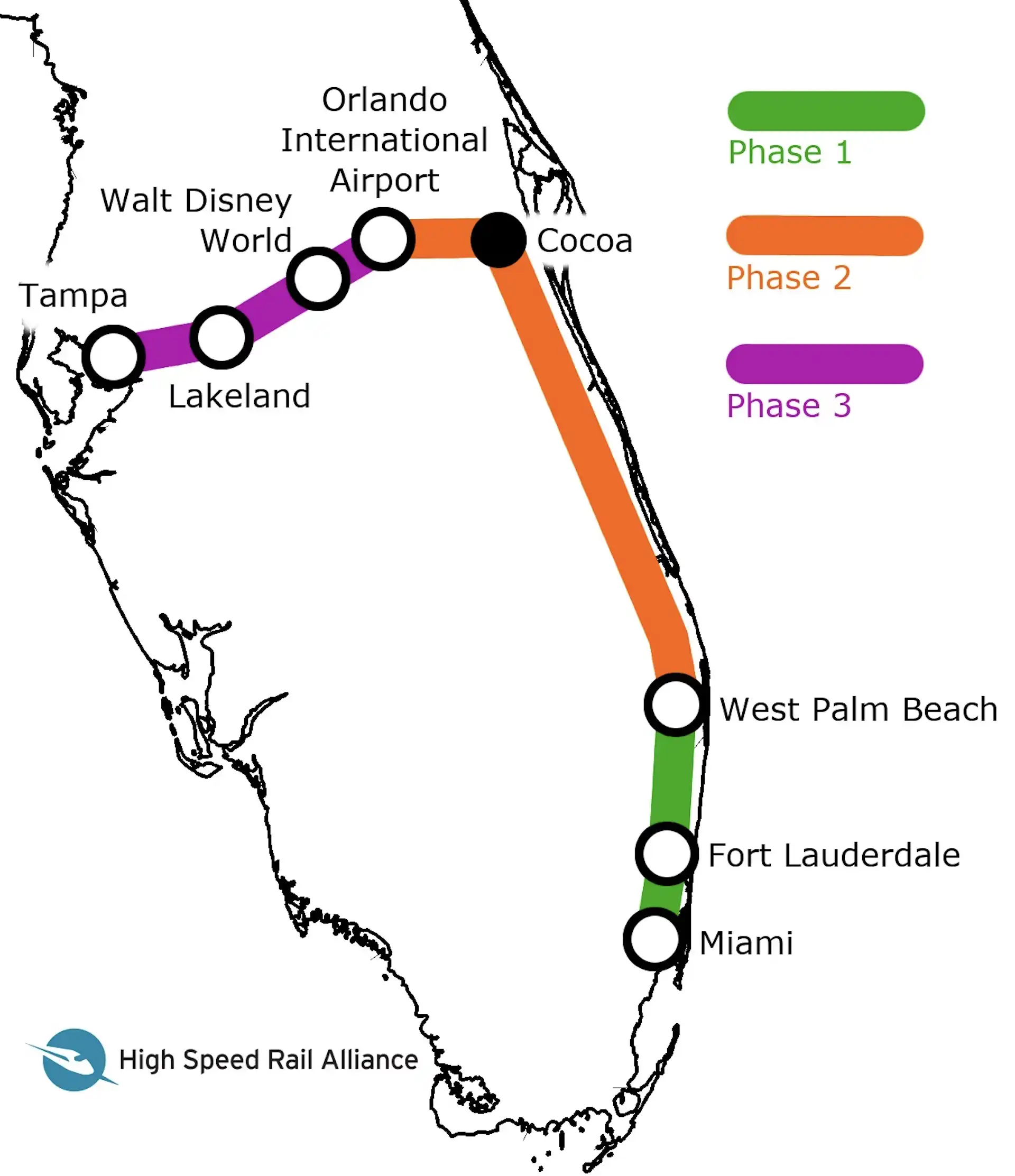 El tren rápido Miami Orlando está casi listo: Tampa será la nueva estación