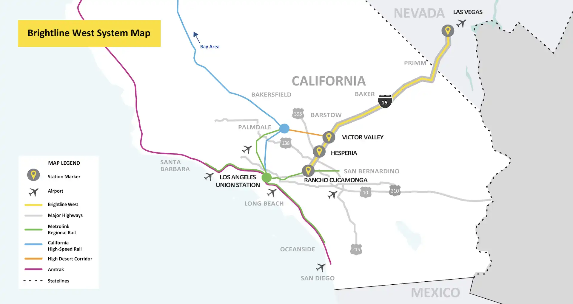 Brightline West: el nuevo tren rápido entre Los Ángeles Las Vegas