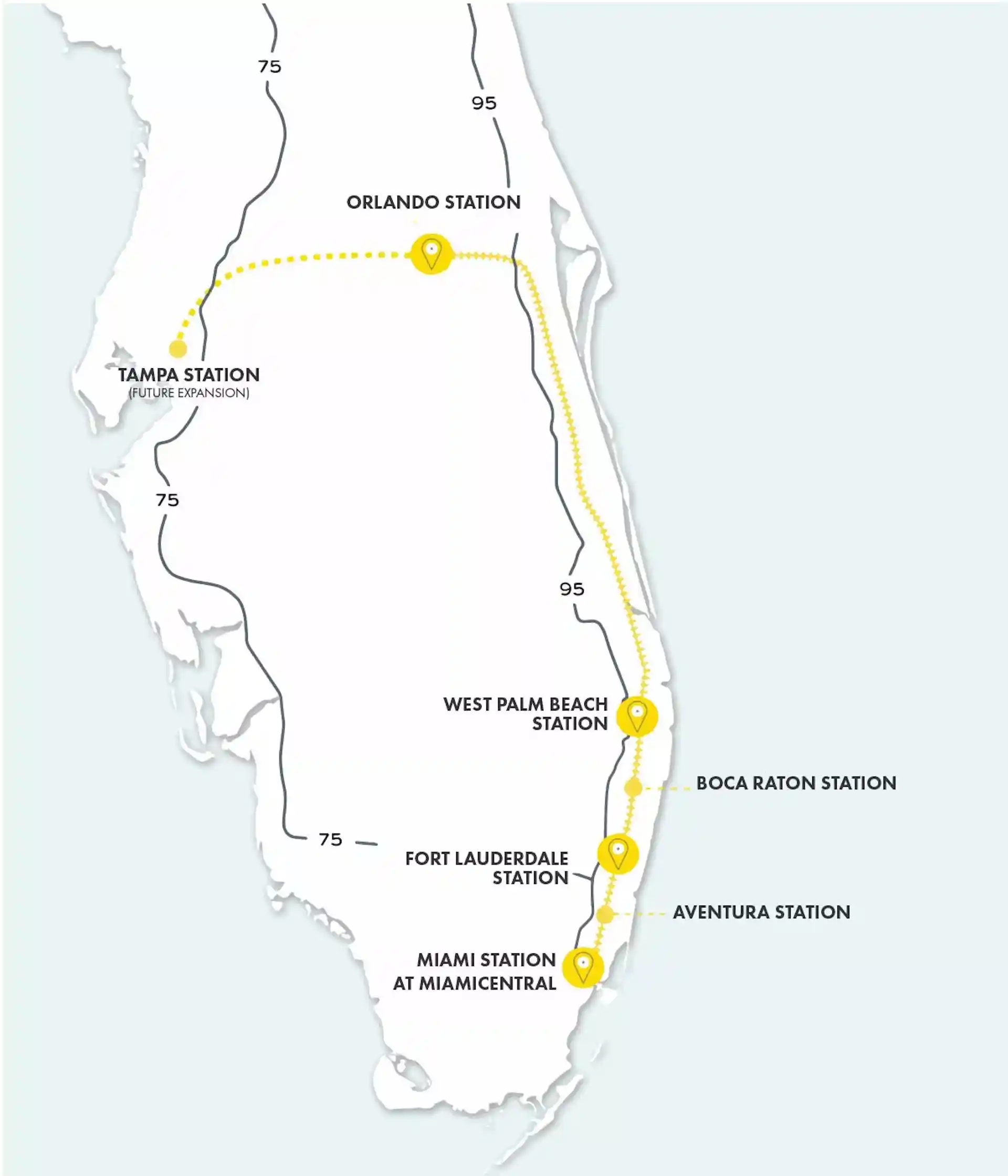 Qué pasa con del nuevo tren rápido Miami Orlando a Tampa