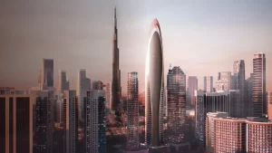 Así es el rascacielos de Mercedes-Benz frente al Burj Khalifa