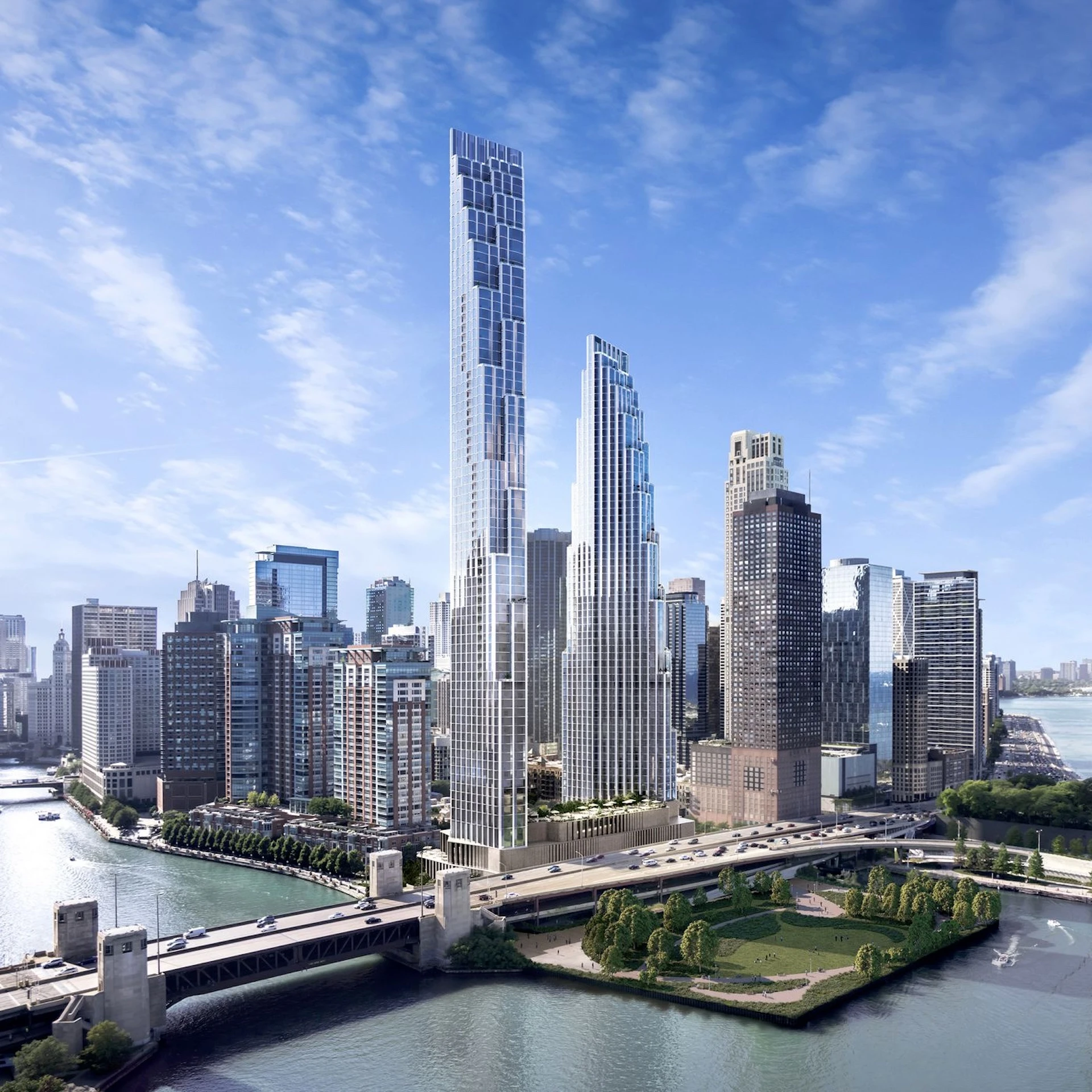 400 Lake Shore: los nuevos rascacielos dobles en Chicago
