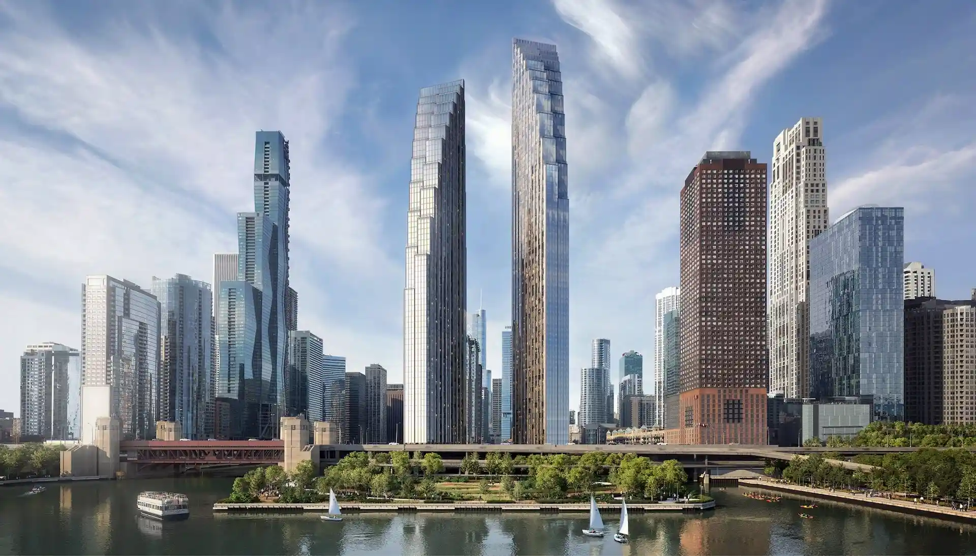 Los nuevos rascacielos dobles en Chicago con vistas increíbles