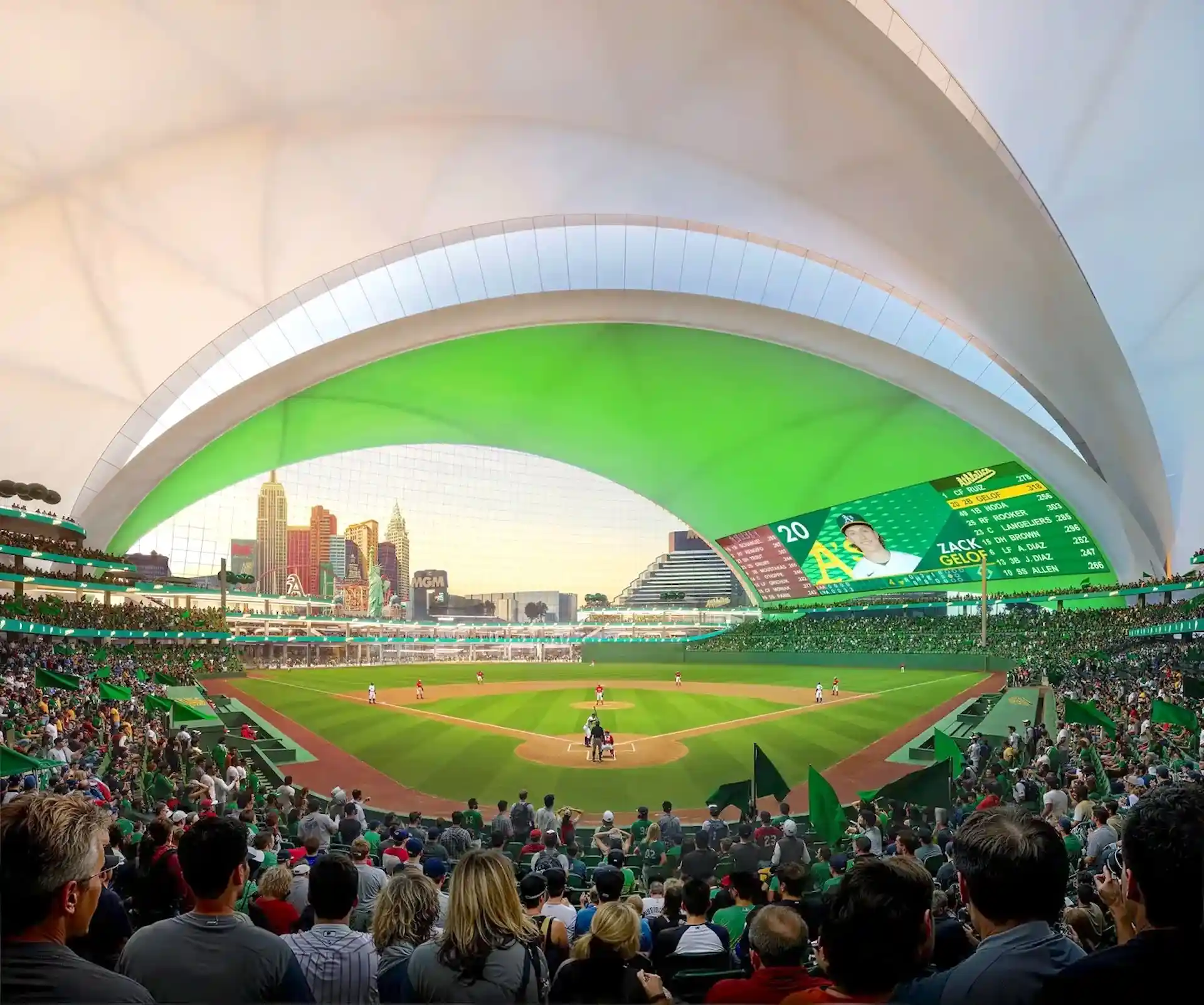 Así será el nuevo estadio Las Vegas Ballpark sede de los Atléticos de Oakland