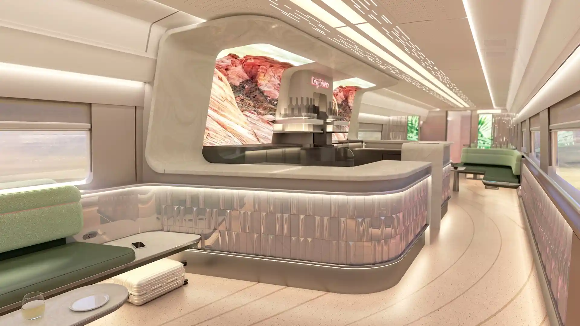 Así será el interior de los trenes Las Vegas a Los Ángeles