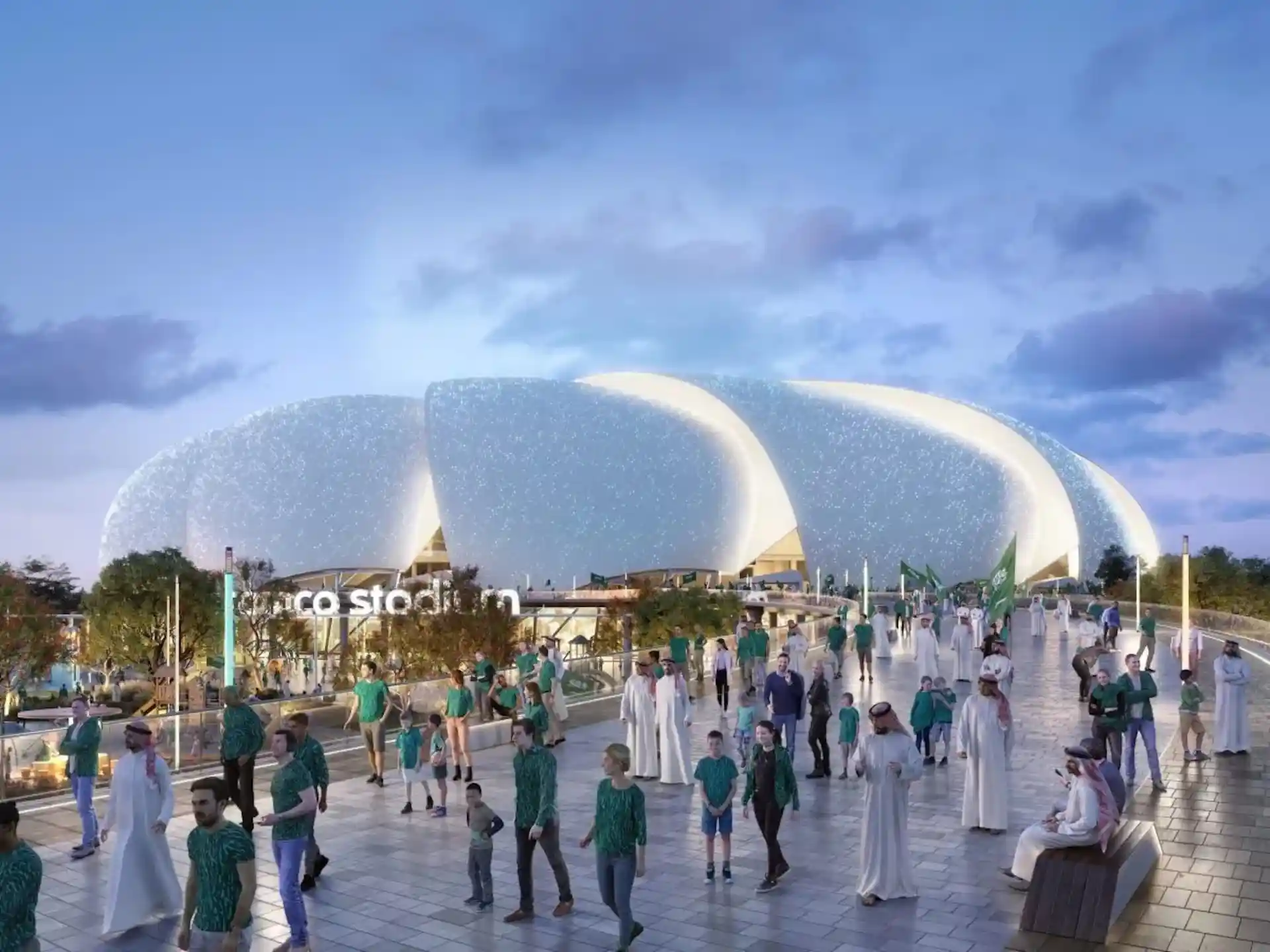 Aramco: el sorprendente estadio para el Mundial 2034 en imágenes