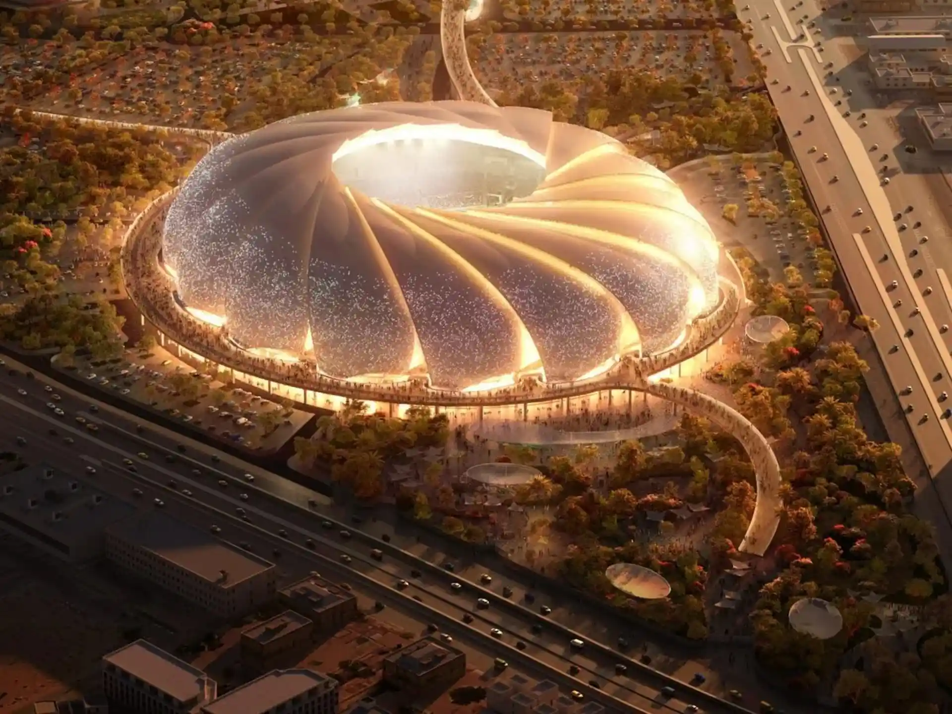 Aramco: el sorprendente estadio para el Mundial 2034 en imágenes