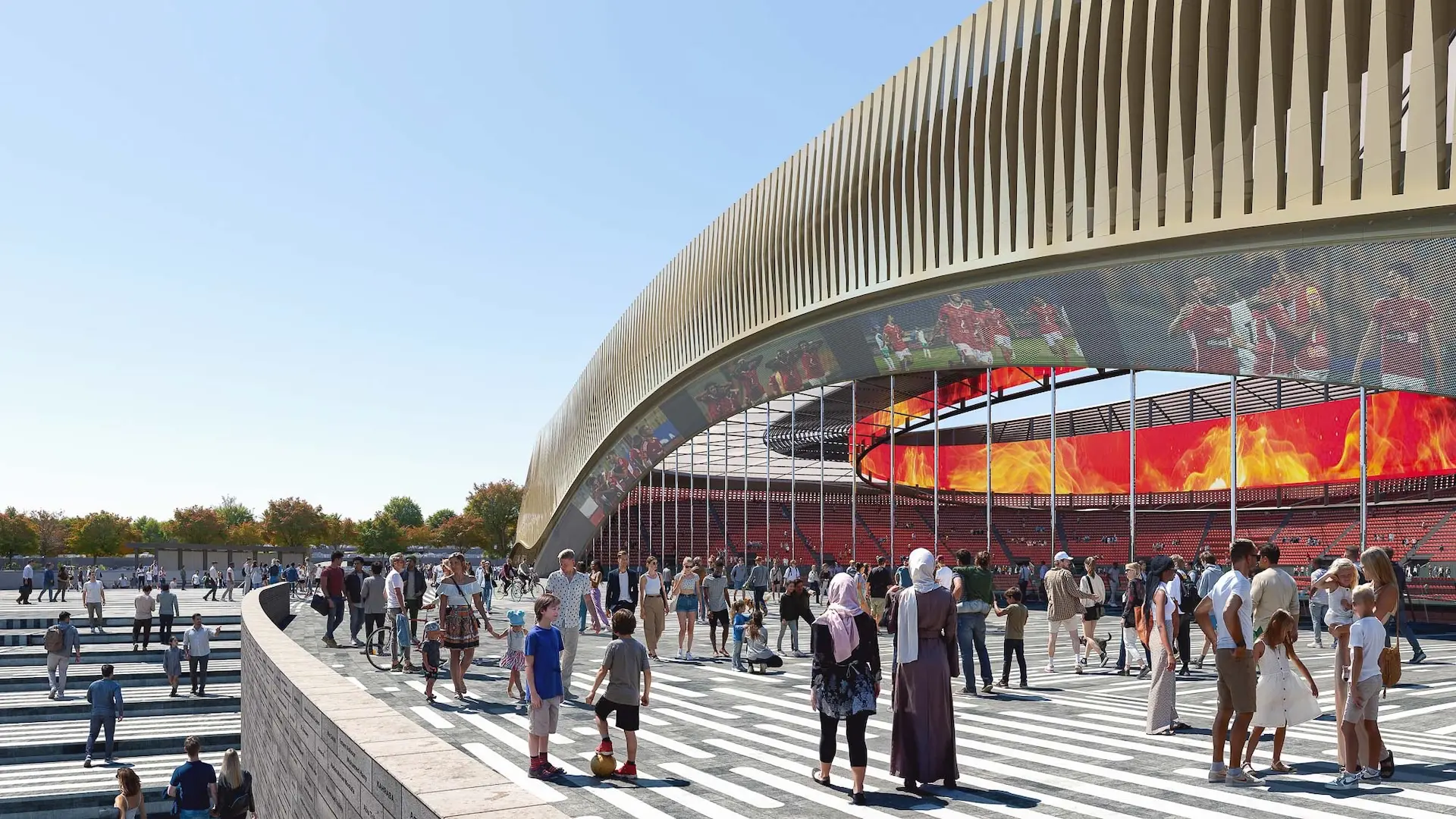 El sorprendente nuevo estadio de fútbol con diseño ondulante