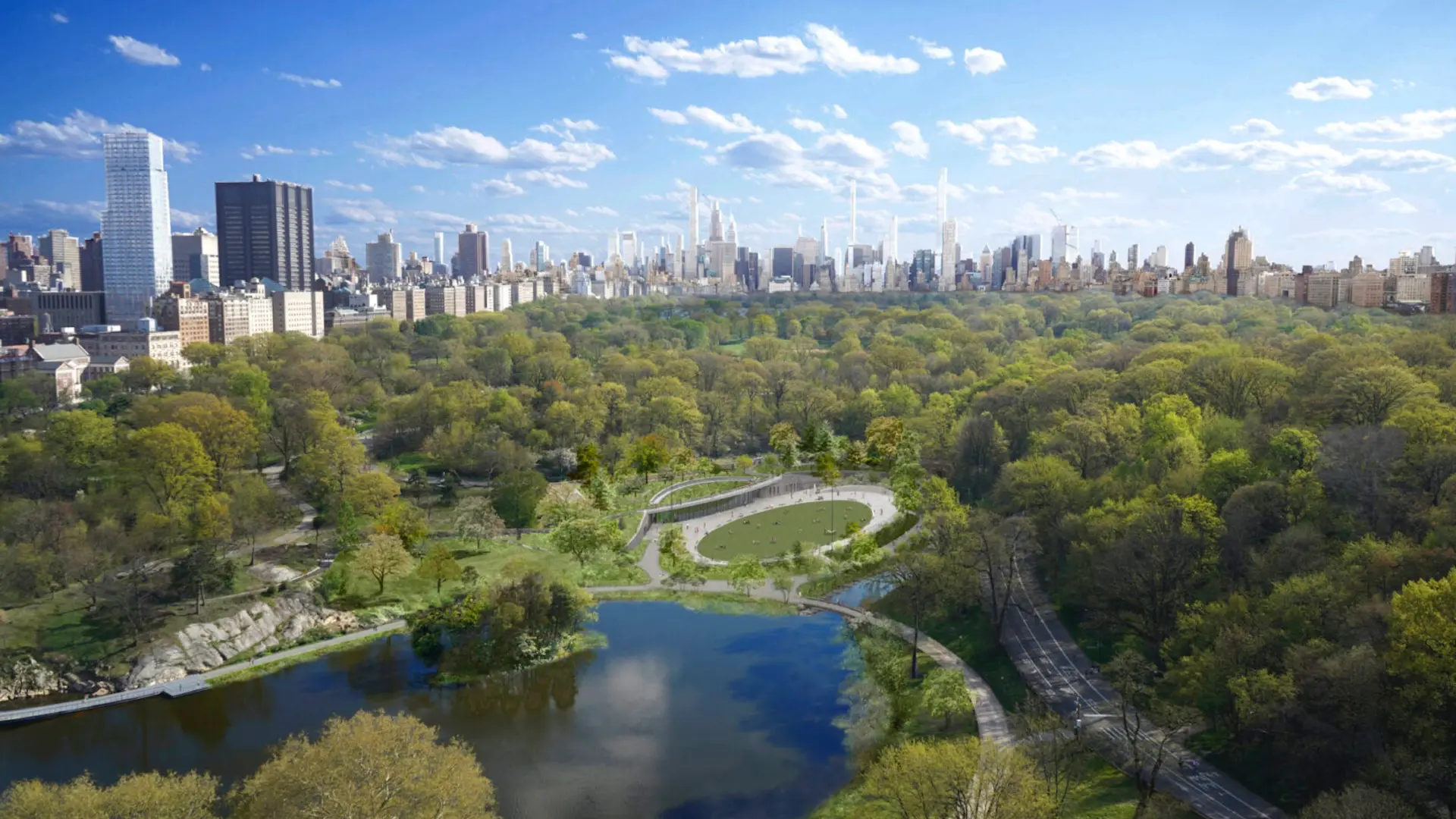 Inauguró la nueva piscina y pista de hielo en el Central Park en Nueva York