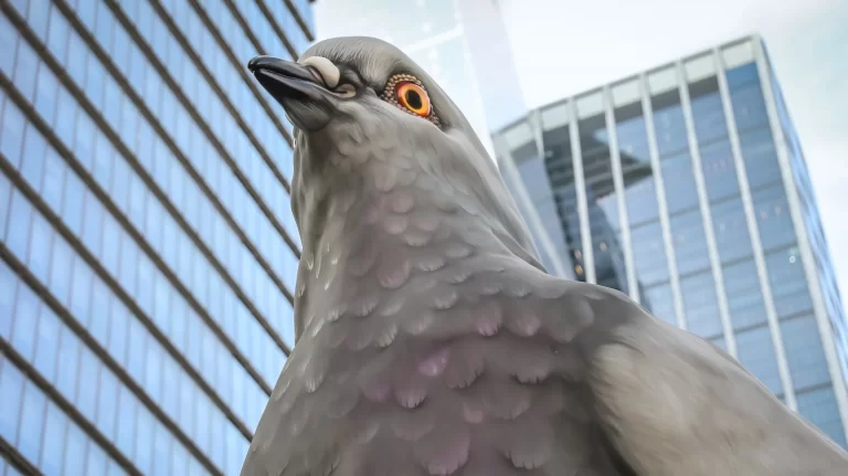 Así es en detalle Dinosaur: la paloma gigante en el High Line de Nueva York