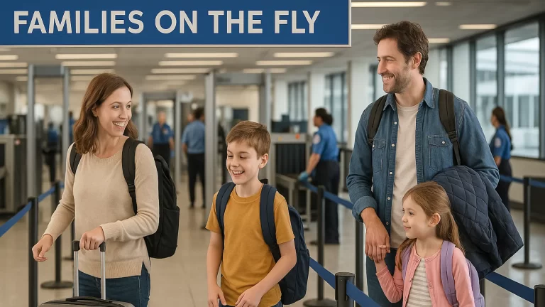 Filas especiales para familias en los controles de seguridad de aeropuertos